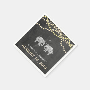 TON AV KÄRLEK-Elephant String of Ljus Anpassningsb Pappersservett