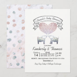 Ton av Kärlek Neutralt Gender Peles babyskor Inbjudningar