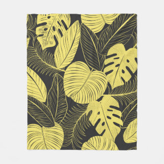 Ton Gult Black Tropical Löv Seamless Patte Fleecefilt