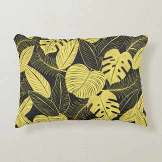 Ton Gult Black Tropical Löv Seamless Patte Prydnadskudde