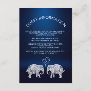TON KÄRLEK/Elephant Couple Bröllop-kort Tilläggskort