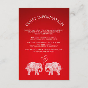 TON KÄRLEK/Elephant Couple Bröllop-kort Tilläggskort