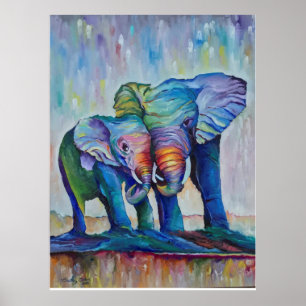 "Ton Kärlek" Elephant Poster av Timothy Orikri