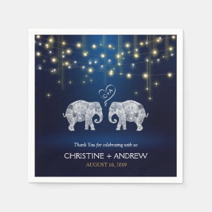 TON KÄRLEK/Elephant String Ljus Anpassningsbar Blu Pappersservett