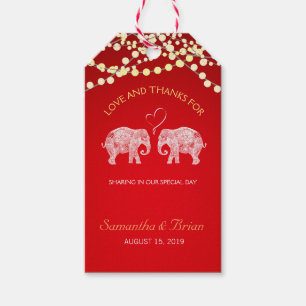 TON KÄRLEK/Elephant String Ljus Bröllop Anpassning Presentetikett