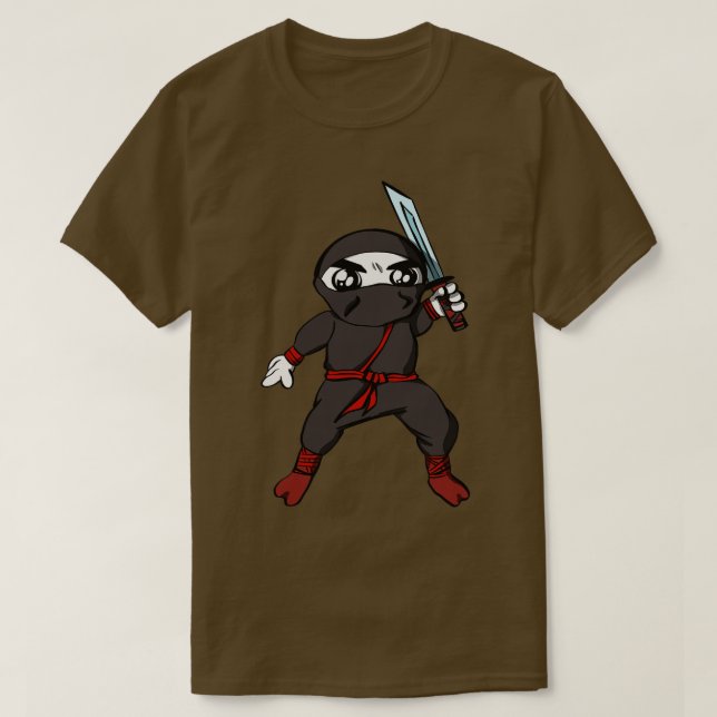 ton Ninja-tecken med Katana T Shirt (Design framsida)