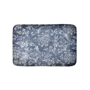 Tona Blommigt Denim: Grått texturerad bakgrund Badrumsmatta