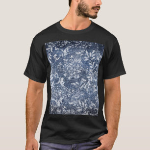 Tona Blommigt Denim: Grått texturerad bakgrund T Shirt