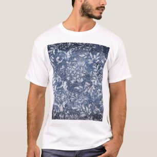 Tona Blommigt Denim: Grått texturerad bakgrund T Shirt