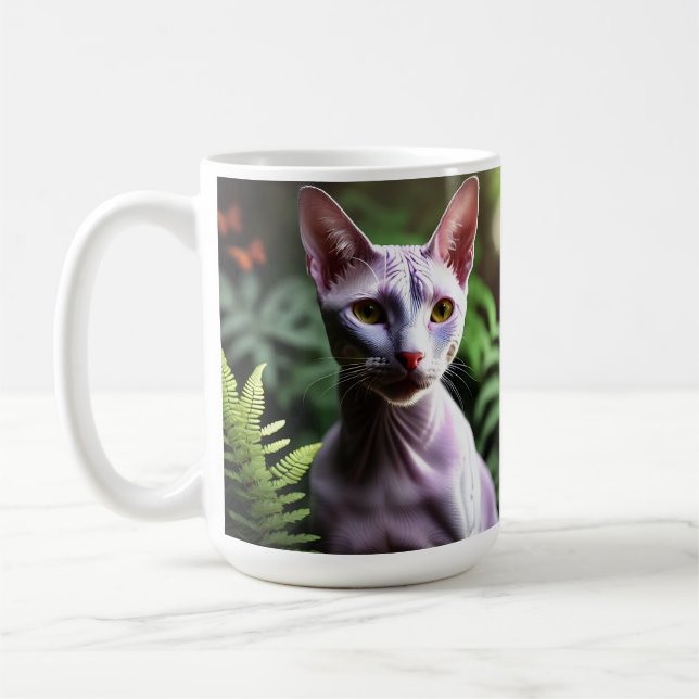 "Tona den hairless Cat: Sleek and Silky" Kaffemugg (Vänster)