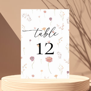 Tona jokblommor Genomskinlig Blommigt Fall Wedding Bordsnummer