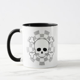 Tona kontrollbord med Skull och korsben T-Shirt Mugg