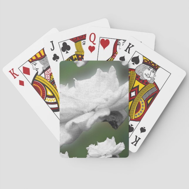 Tona mot Grönt, vit ros digitalt kollage Casinokort (Baksidan)