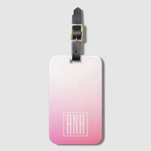 Tona Pinks Ombre-gradering och Initialer Bagagebricka
