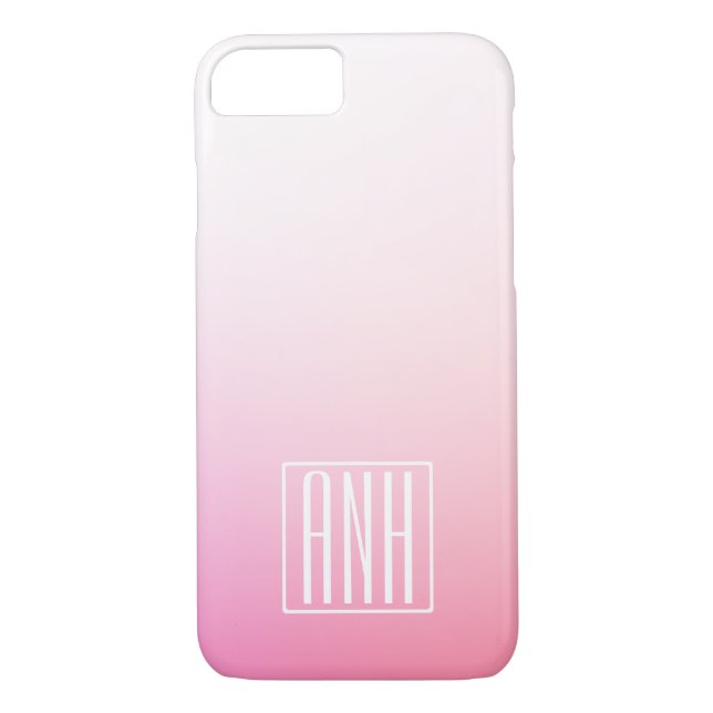 Tona Pinks Ombre-gradering och Initialer Case-Mate iPhone Skal (Baksida)