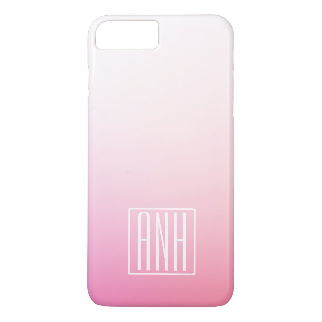 Tona Pinks Ombre-gradering och Initialer Case-Mate iPhone Skal (Baksida)