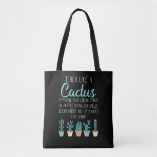 Tona som en Cactus lärare Back to school Tygkasse