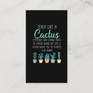 Tona som en Cactus lärare Back to school Visitkort