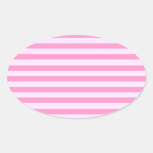 Tona tonar på det rosa randmönster ovalt klistermärke
