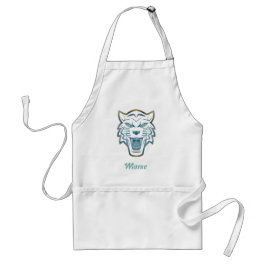 Tonad blå tiger silhouette monogram förkläde