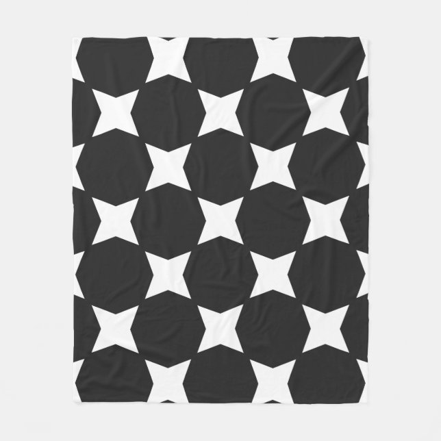 Tonad Pastell & Mjuk Vit Stjärnmönsterdesign Fleecefilt (Framsidan)