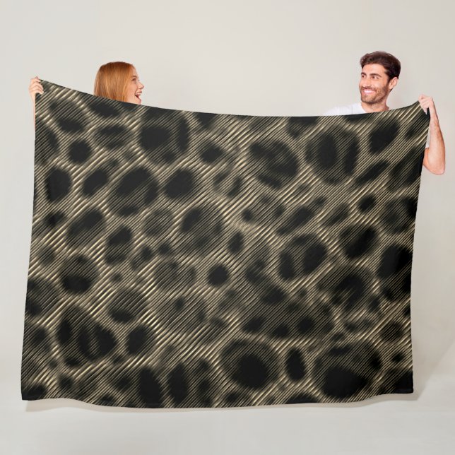 Tonad sepiatsmal rand över dazzerat hål fleecefilt (På plats)