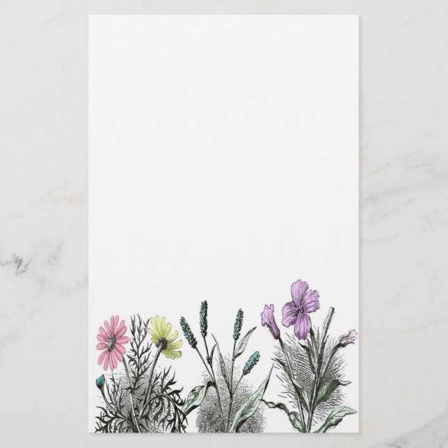 tonade blommor brevpapper (Framsida)