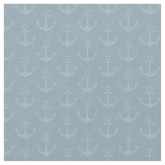 Tonal Anchors på Ljusgrå Azure Tyg (Närbild)