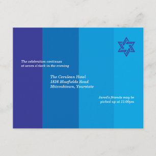 Tonal inbjudan för blåttpubMitzvah mottagande