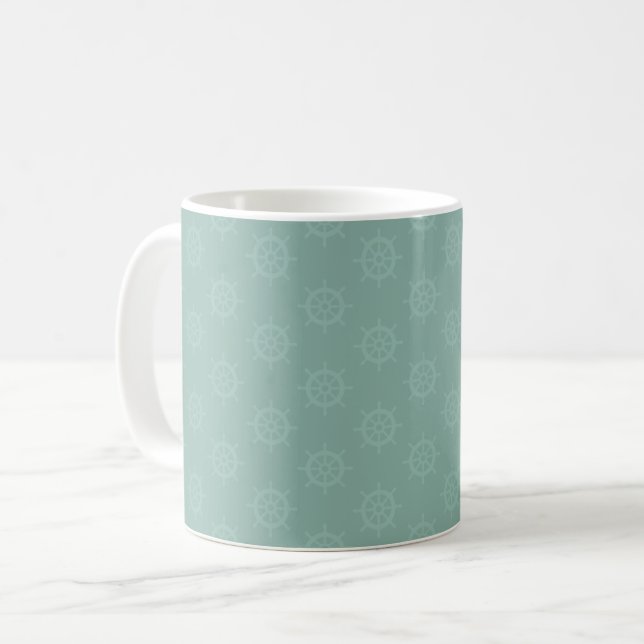 Tonal Ratt på Ljust Grå Turkos Kaffemugg (Framsida vänster)