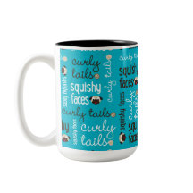 Tonar Squishy ansiktemops två för lockiga svanar