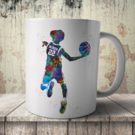Tonårig basketspelare kaffemugg