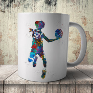 Tonårig basketspelare kaffemugg