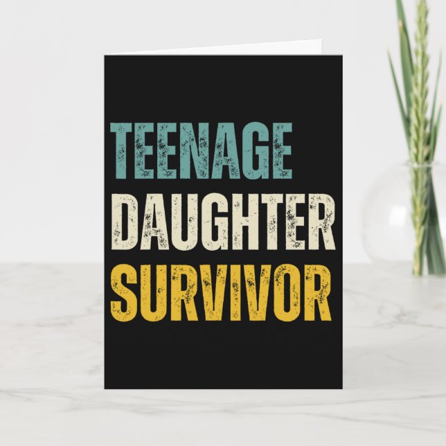 Tonårig Dotter Survivor Vintage  Kort (Framsida)