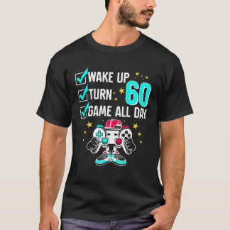 Tonårig pojke flicka gamer födelsedag 60 år gammal t shirt