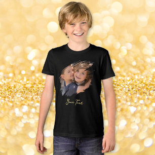 Tonårig småbarnspojke Foto Barn Mjuk bomull T-shir T Shirt