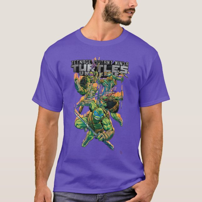 Tonåriga Mutant Ninjaurtles Färgglada Attackpositi T Shirt (Framsida)