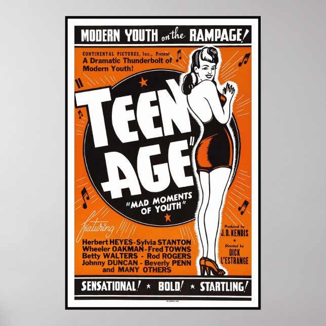 TONÅRING AGE MOVIE LOBBY AD 1943 POSTER (Framsidan)