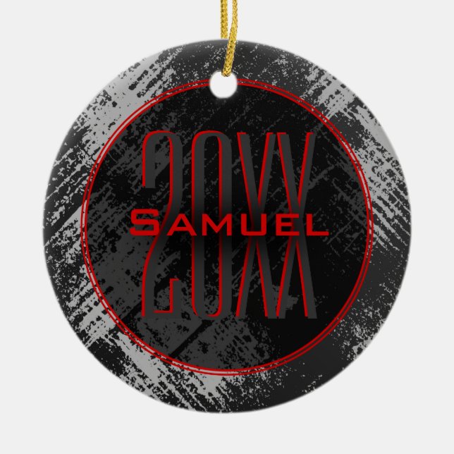 Tonåring Boy Julgransprydnad Keramik (Framsidan)