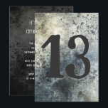 Tonåring Boy Sons Birthday Grunge Distress Inbjudningar<br><div class="desc">En inbjudan till en tonåring pojkes födelsedagsfest firande med tryckt design och glatt skrift. Mörk blått-svart färg med roligt utskriven text som ska anpassas i tre ställen. På ena sidan trycks hans ålder i stora tal över en silver blå bakgrund. Den andra sidan innehåller party i form av en punkt....</div>