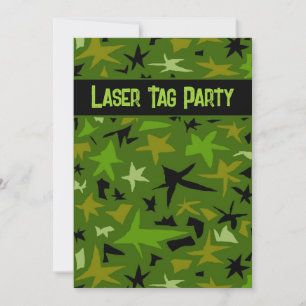Tonåring Boy's Camo Stars Laser Märkre Party-inbju Inbjudningar