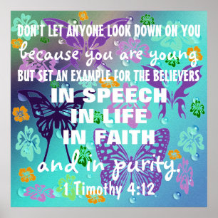 Tonåring Christian Purity bible verse Poster