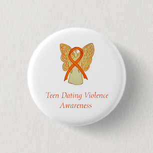 Tonåring Dating Violence Awareness Angel Ribbon Pi Knapp