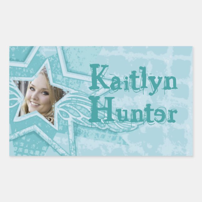 Tonåring etikett för blått namn-akvablått etikett (Framsida)