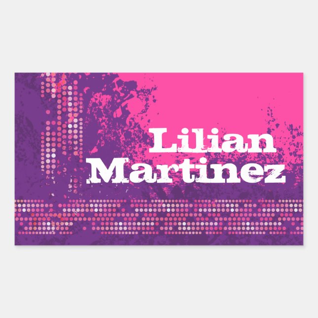 Tonåring etikett på namn lilas rosa-ID för idrotts (Framsida)