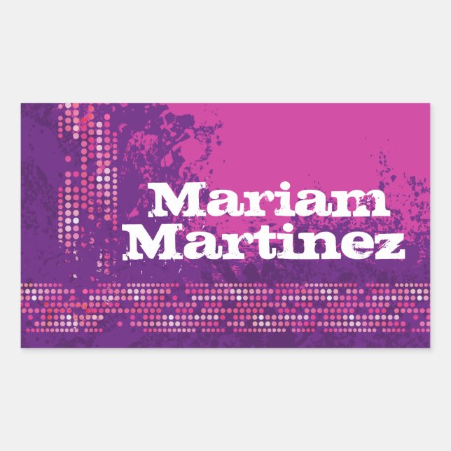 Tonåring etikett på namn lilas rosa-ID för idrotts (Framsida)