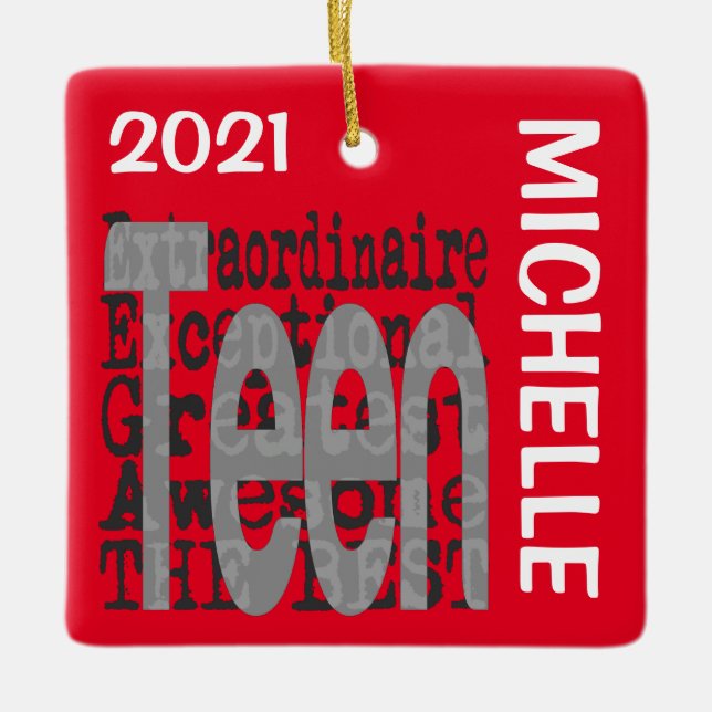 Tonåring Extraordinaire ANPASSNINGSBAR Ceramic Orn Julgransprydnad Keramik (Framsida)