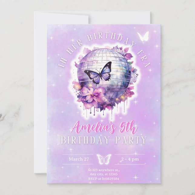 Tonåring flicka på hennes födelsedagsperiod inbjudningar (Framsida)