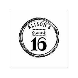 Tonåring flicka sweet sixteen födelsedagsfest frim självfärgande stämpel