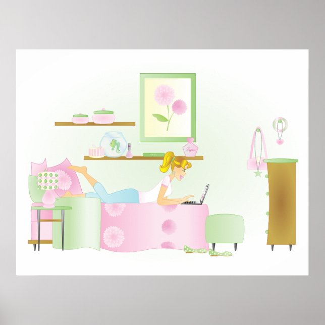 Tonåring flickans rum poster (Framsidan)